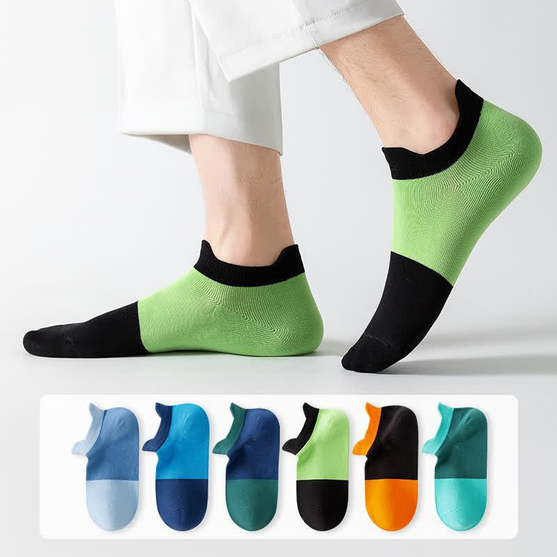 Chaussettes respirantes en coton à blocs de couleurs (6 paires)