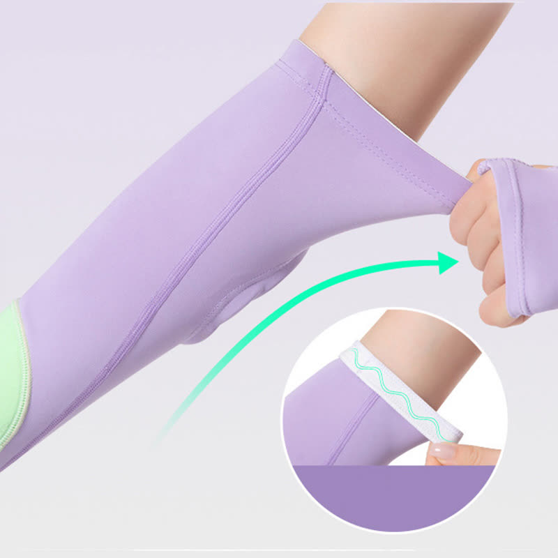 Manchon de compression pour bras de sport avec boucle pour les doigts