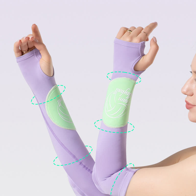 Manchon de compression pour bras de sport avec boucle pour les doigts