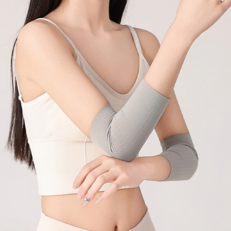 Manchons de bras en soie glacée sans couture (2 paires)