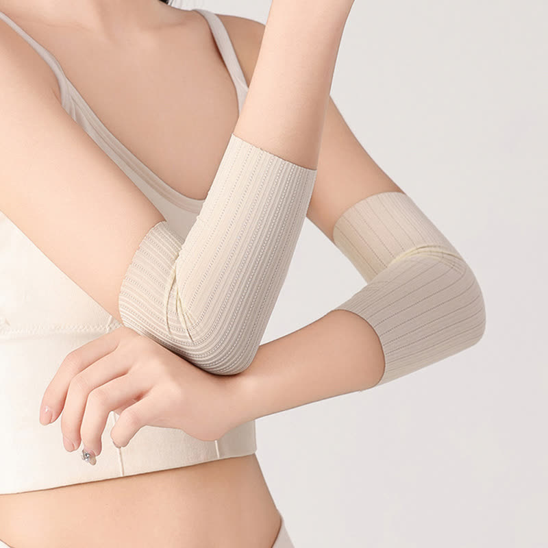 Manchons de bras en soie glacée sans couture (2 paires)