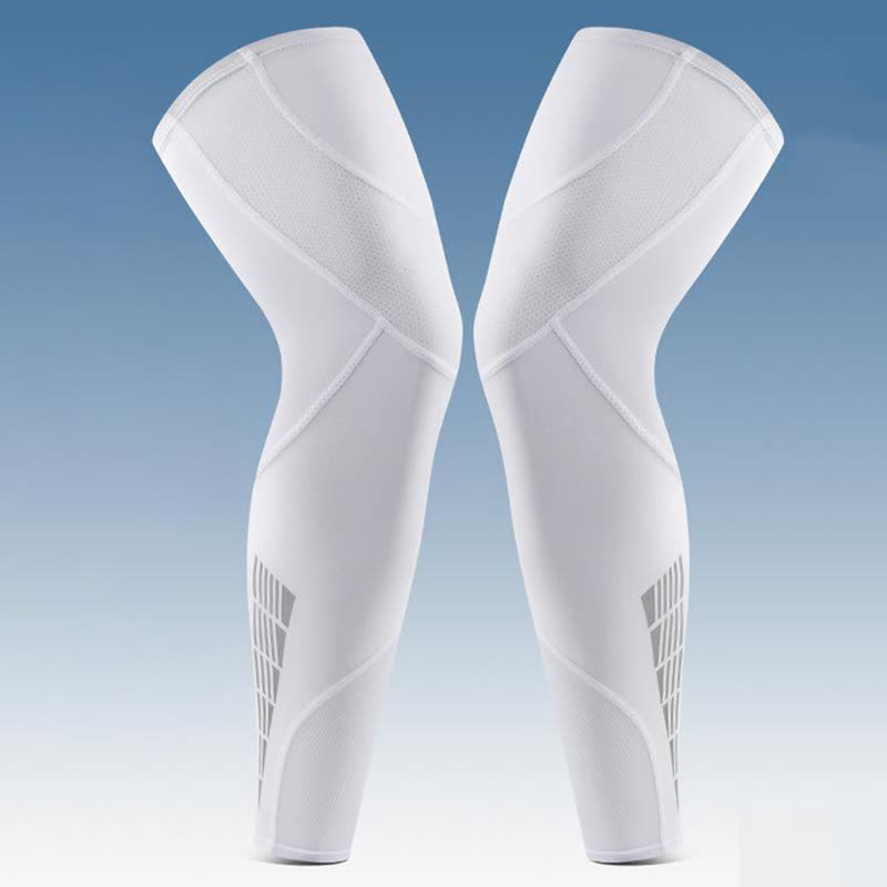 Manchons de compression réfléchissants et antidérapants pour le cyclisme - Blanc - 2XL - image 8