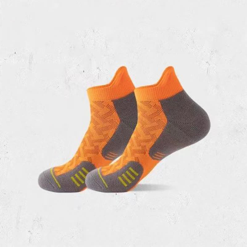 Chaussettes de compression sport à rayures et blocs de couleurs (5 paires) - Orange - EU39-44 (US6-10) - image 5
