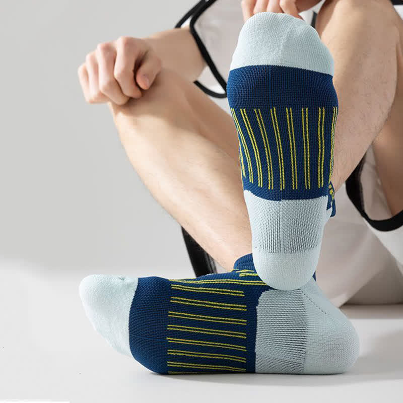 Chaussettes de compression sport grande taille à blocs de couleurs (5 paires) - image 7