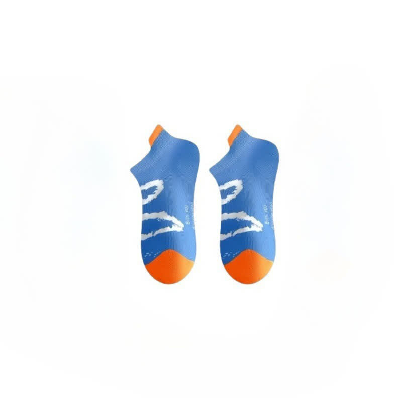 Chaussettes de compression à la cheville grande taille avec pinceau à encre (5 paires) - Bleu - EU36-44 (US3-10) - image 10