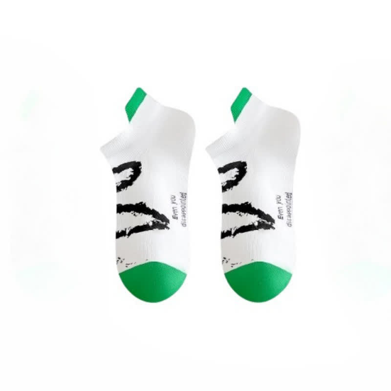 Chaussettes de compression à la cheville grande taille avec pinceau à encre (5 paires) - Blanc - EU36-44 (US3-10) - image 4
