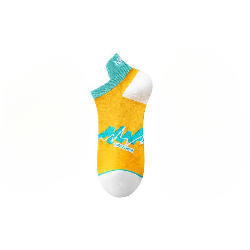 Chaussettes de compression géométriques en coton (5 paires) - Jaune - EU36-40 (US3-7) - image 11