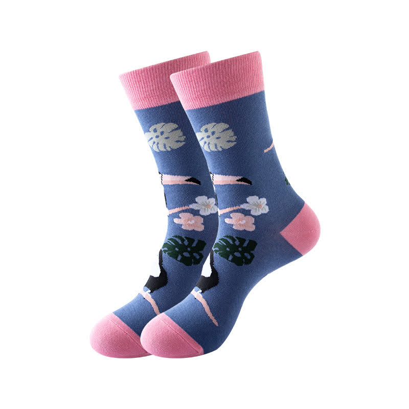 Chaussettes courtes série Animal (6 paires) - Bleu marine et rose - EU36-43 (US3-9) - image 6