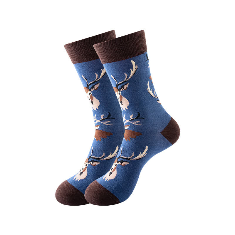Chaussettes courtes série Animal (6 paires) - Bleu marine et marron - EU36-43 (US3-9) - image 5