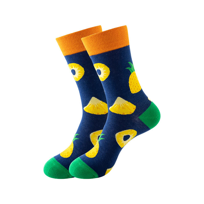Chaussettes courtes de la série Fruits (6 paires) - Bleu marine - EU36-43 (US3-9) - image 6