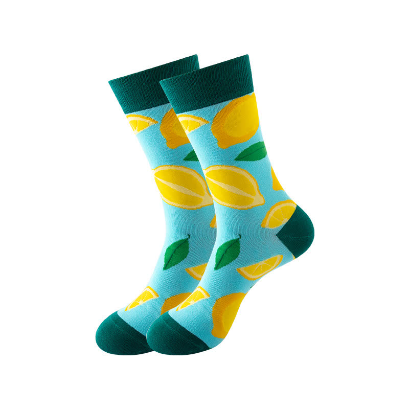 Chaussettes courtes de la série Fruits (6 paires) - Bleu clair - EU36-43 (US3-9) - image 7