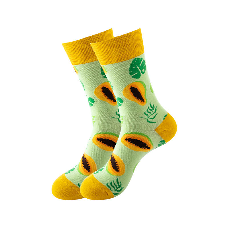 Chaussettes courtes de la série Fruits (6 paires) - Vert clair - EU36-43 (US3-9) - image 5