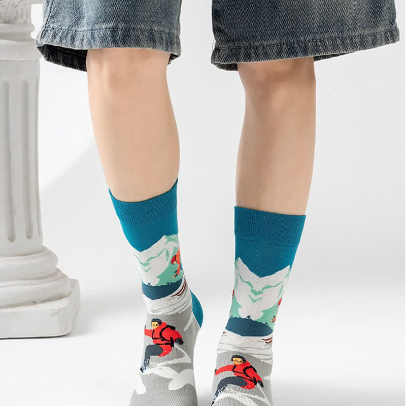 Chaussettes courtes imprimées pour sports de plein air (5 paires) - image 3