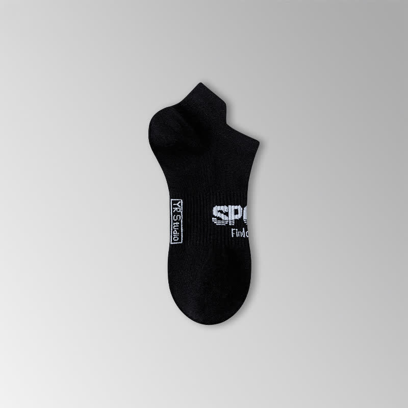 Chaussettes respirantes à imprimé lettre de couleur unie (6 paires) - Noir - EU38-45 (US5-11) - image 8