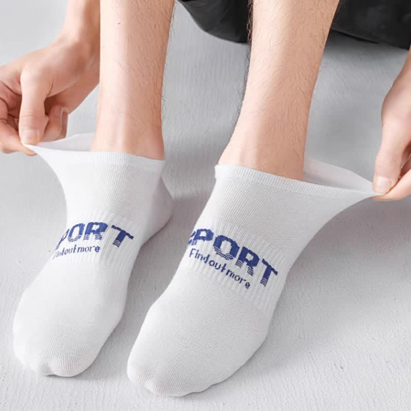 Chaussettes respirantes à imprimé lettre de couleur unie (6 paires) - image 4