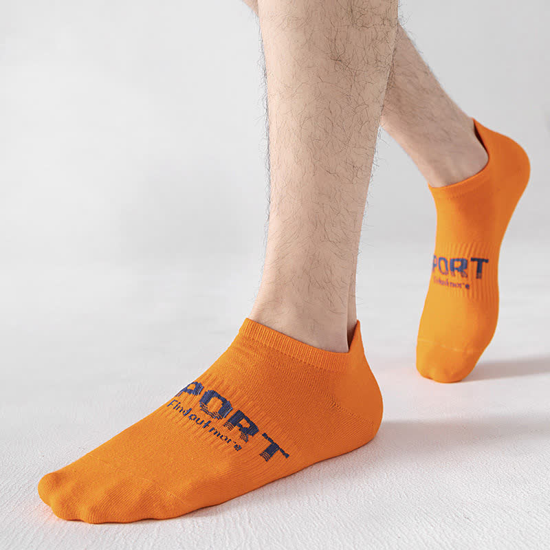 Chaussettes respirantes à imprimé lettre de couleur unie (6 paires) - image 12