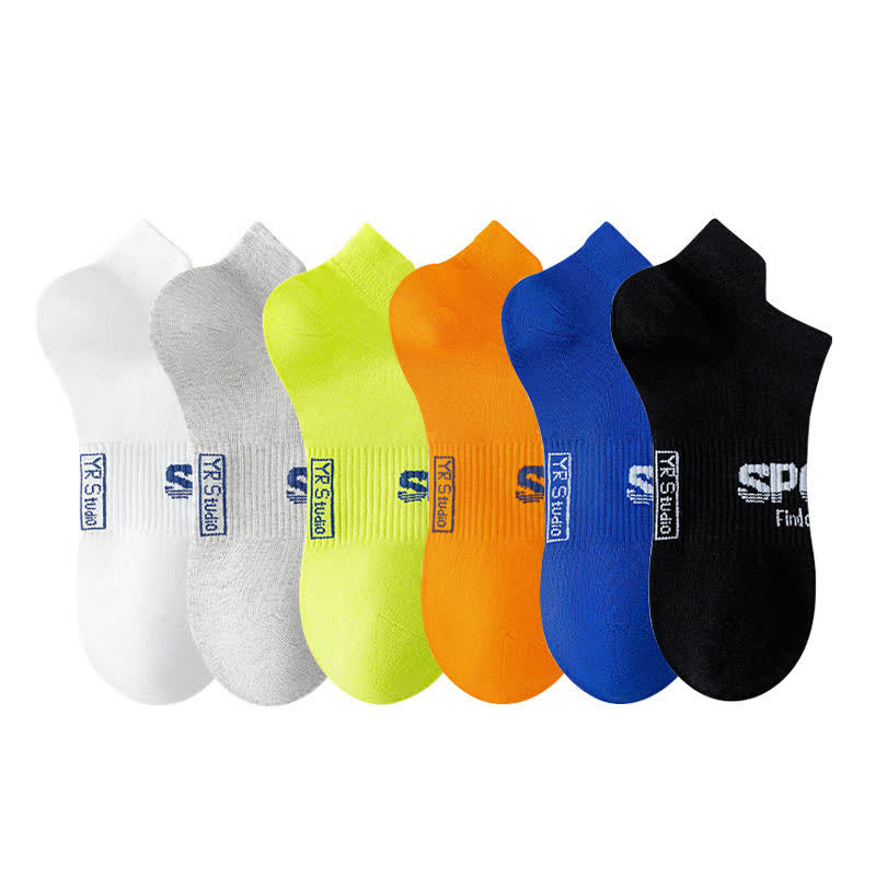 Chaussettes respirantes à imprimé lettre de couleur unie (6 paires) - Multicolore - EU38-45 (US5-11) - image 3