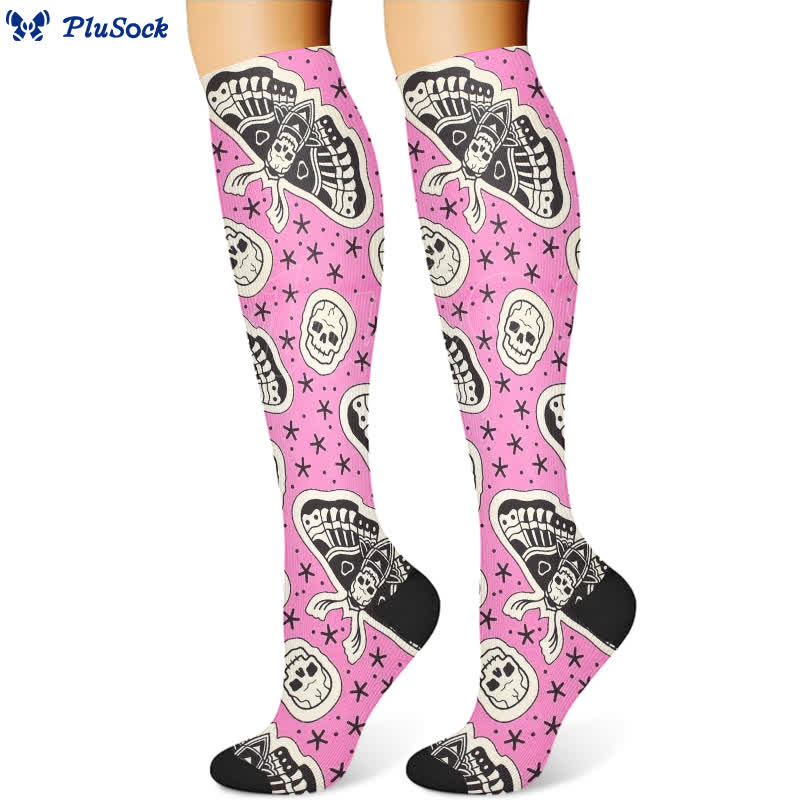 Chaussettes de compression à imprimé dessin animé effrayant d'Halloween (3 paires) - image 3