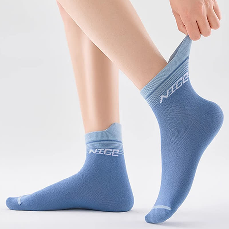 Chaussettes de compression à rayures et imprimé lettres (5 paires) - image 9
