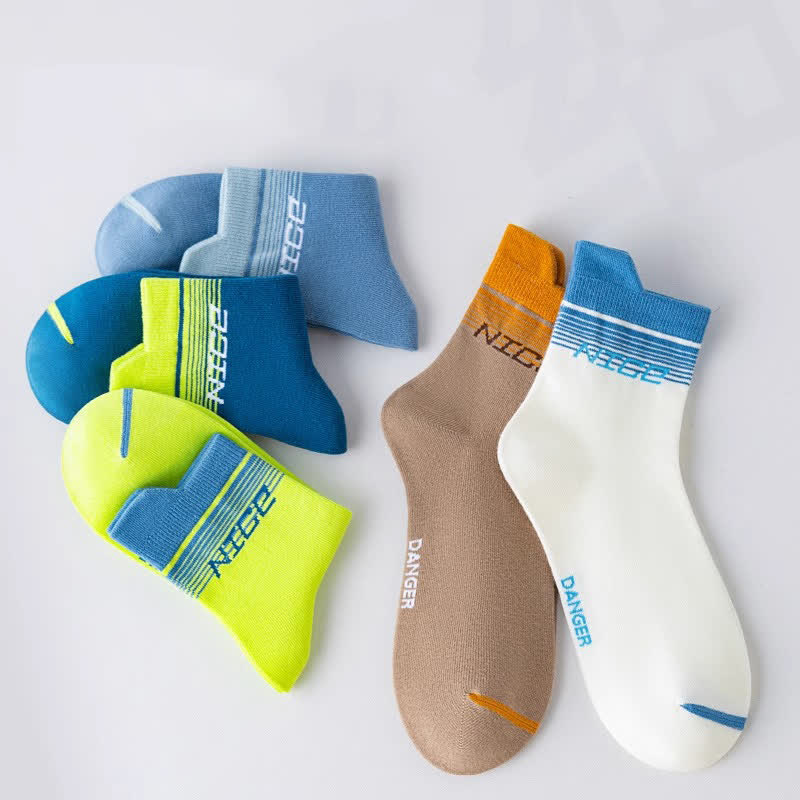 Chaussettes de compression à rayures et imprimé lettres (5 paires) - image 4