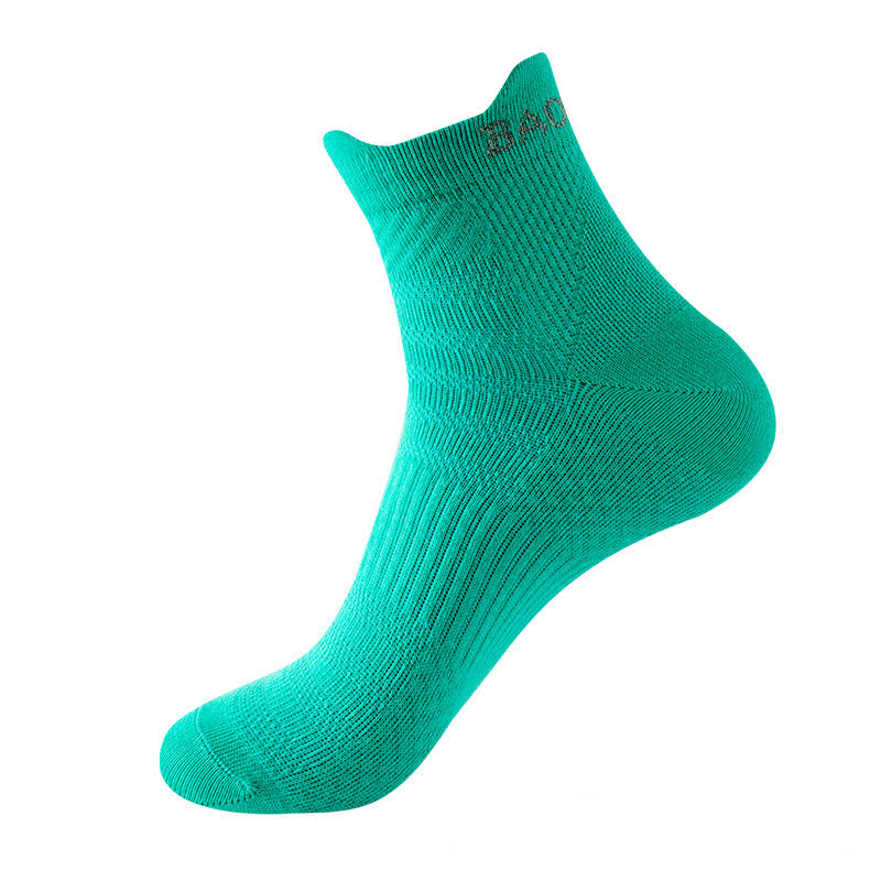 Chaussettes de sport de compression en coton de la série Bright Color (9 paires) - Vert - EU36-43 (US3-9) - image 11