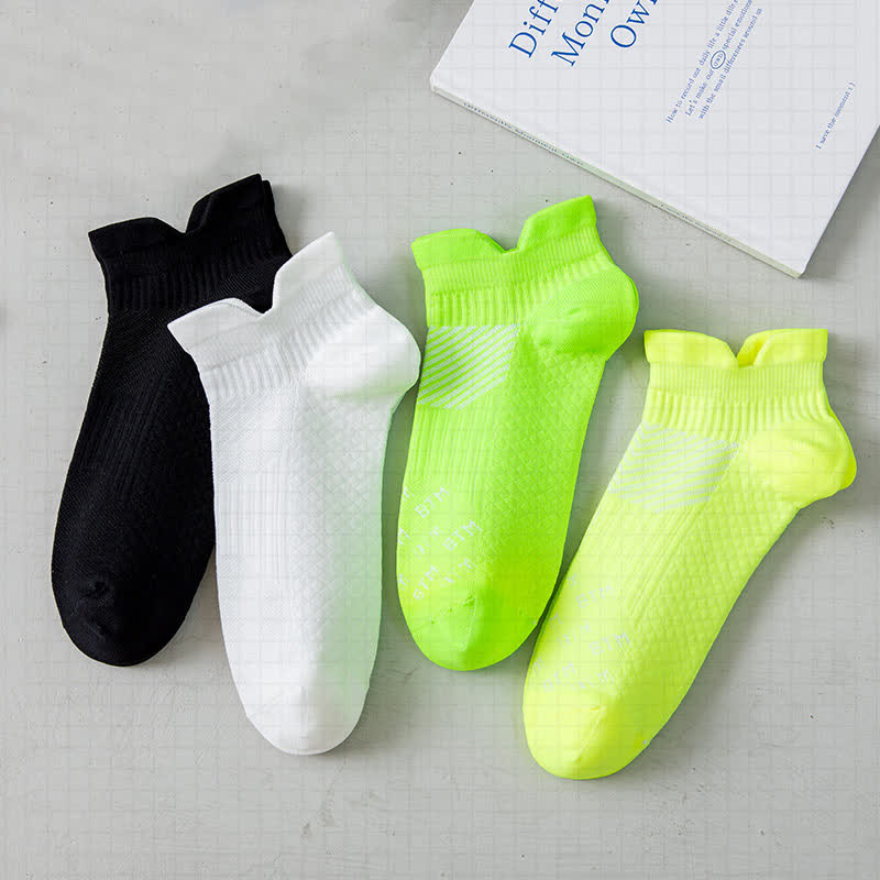 Chaussettes de compression respirantes de couleur unie pour le sport (4 paires) - Multicolore - EU36-43 (US3-9) - image 2