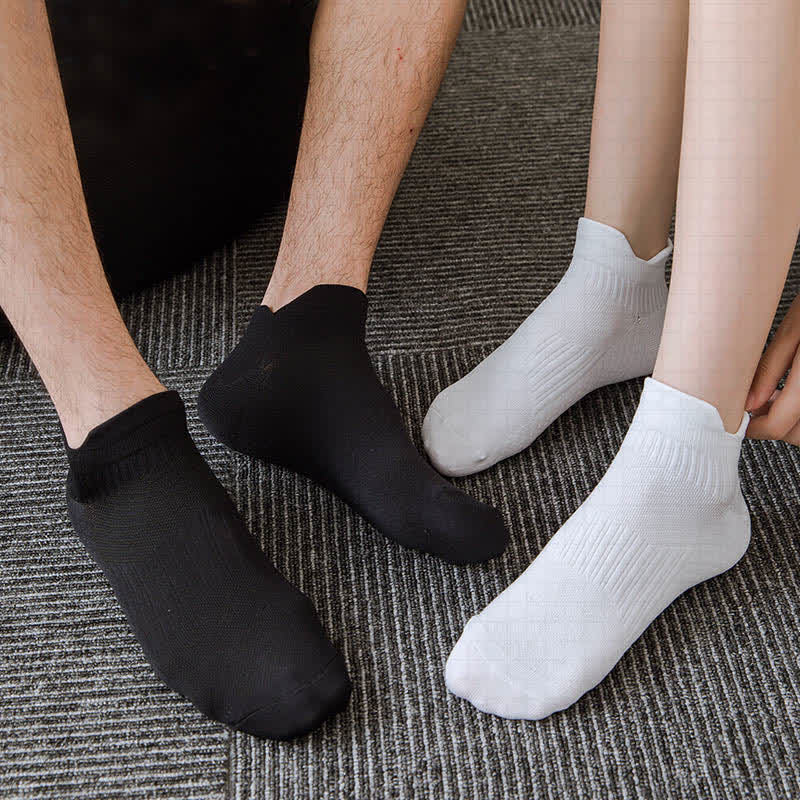 Chaussettes de compression respirantes de couleur unie pour le sport (4 paires) - image 3