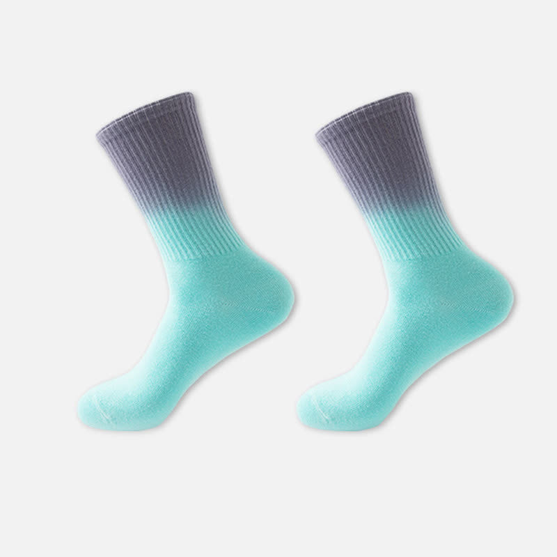 Chaussettes de compression à blocs de couleurs dégradés (6 paires) - Bleu clair - EU35-42 (US3-8.5) - image 13