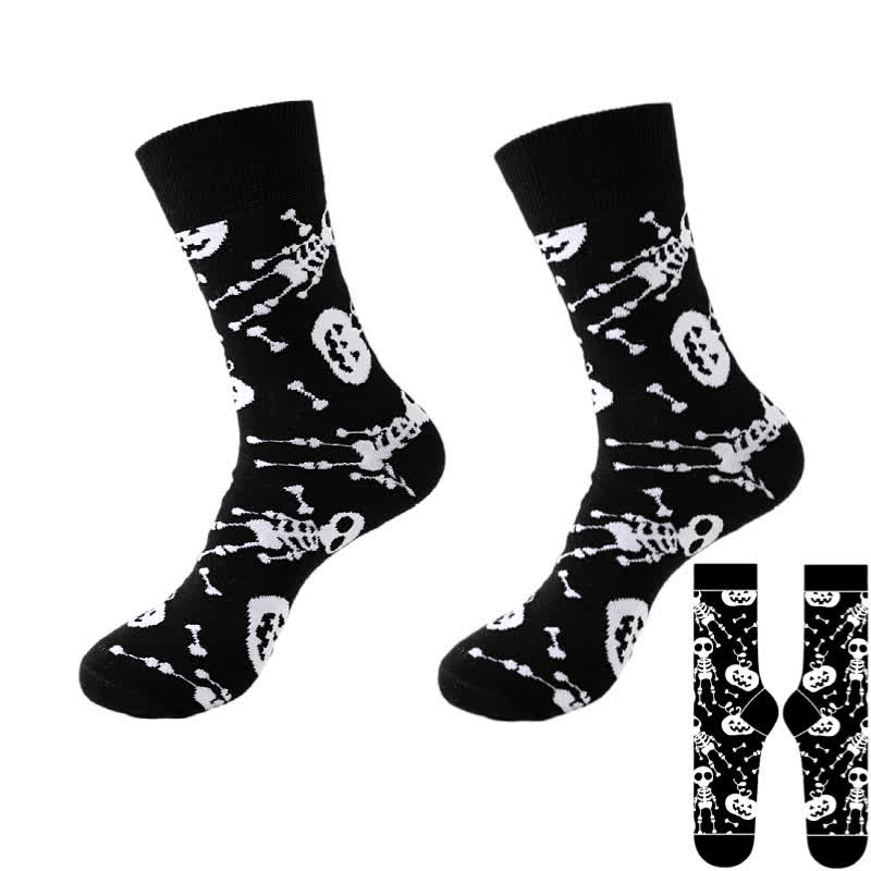 Chaussettes noires Halloween grande taille (8 paires) - Noir - G - EU37-46 (US4-12) - image 13