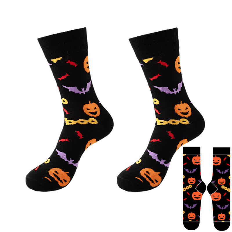 Chaussettes noires Halloween grande taille (8 paires) - Noir - UN - EU37-46 (US4-12) - image 7