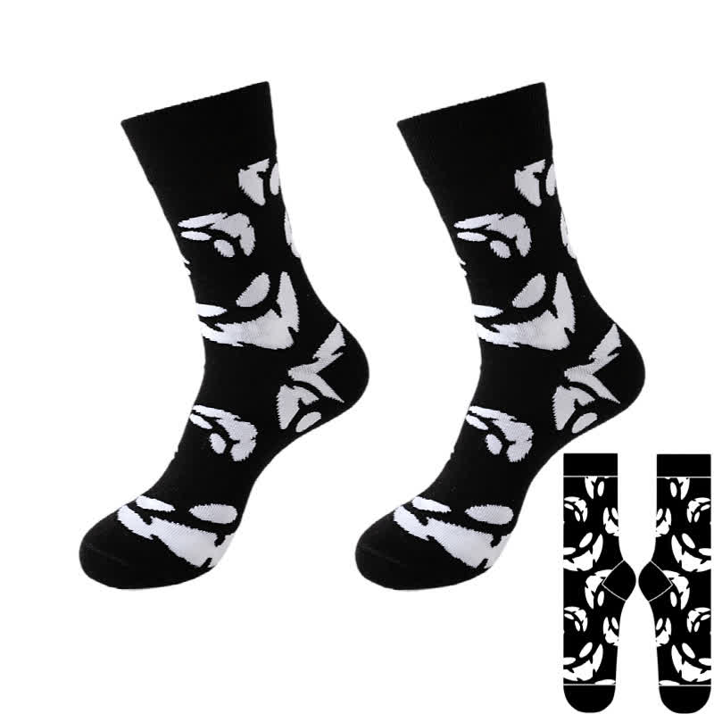 Chaussettes noires Halloween grande taille (8 paires) - Noir - F - EU37-46 (US4-12) - image 12