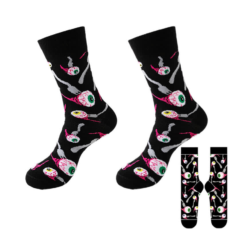 Chaussettes noires Halloween grande taille (8 paires) - Noir - H - EU37-46 (US4-12) - image 14