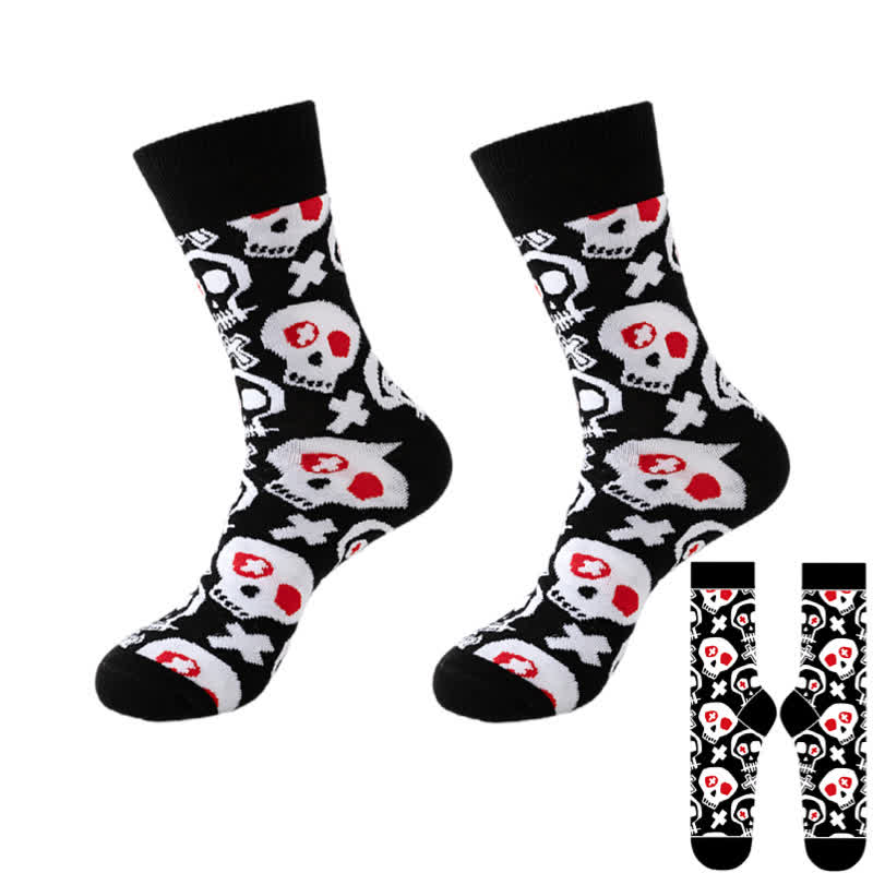 Chaussettes noires Halloween grande taille (8 paires) - Noir - B - EU37-46 (US4-12) - image 8