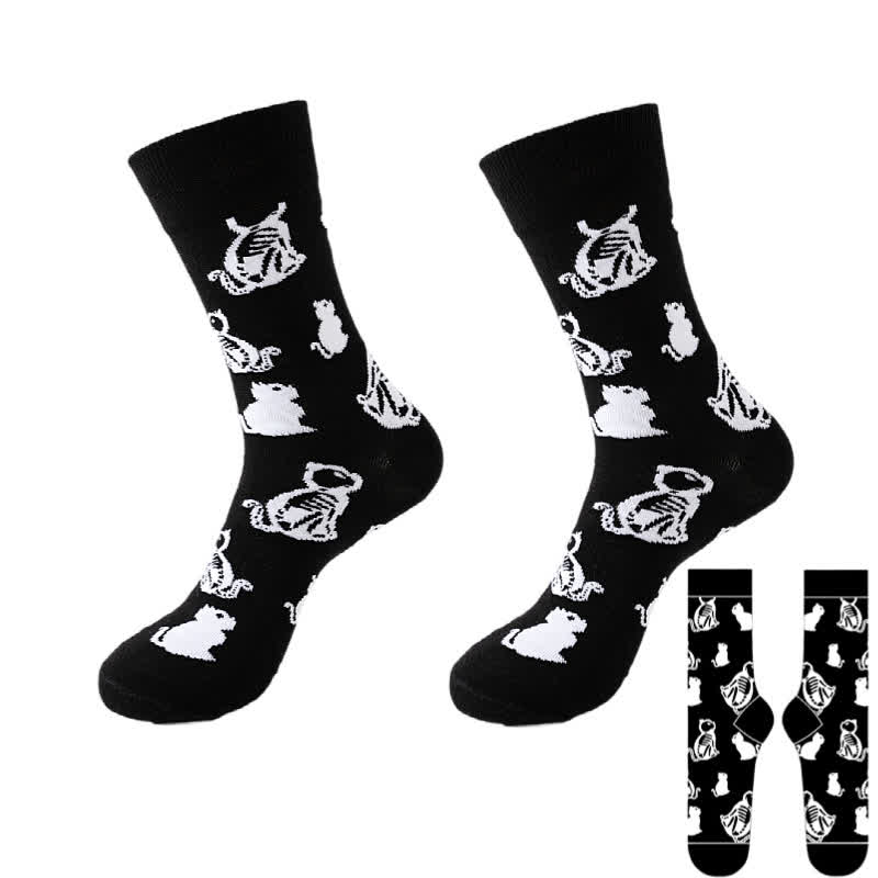 Chaussettes noires Halloween grande taille (8 paires) - Noir - C - EU37-46 (US4-12) - image 9