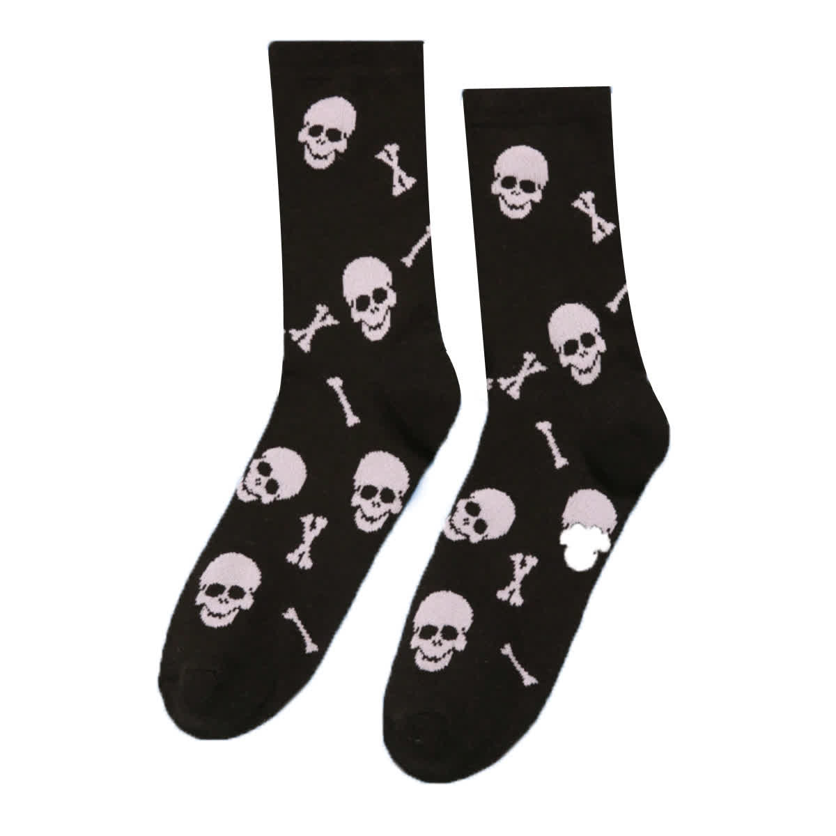 Chaussettes courtes à imprimé tête de mort et os d'Halloween grande taille (5 paires) - image 4