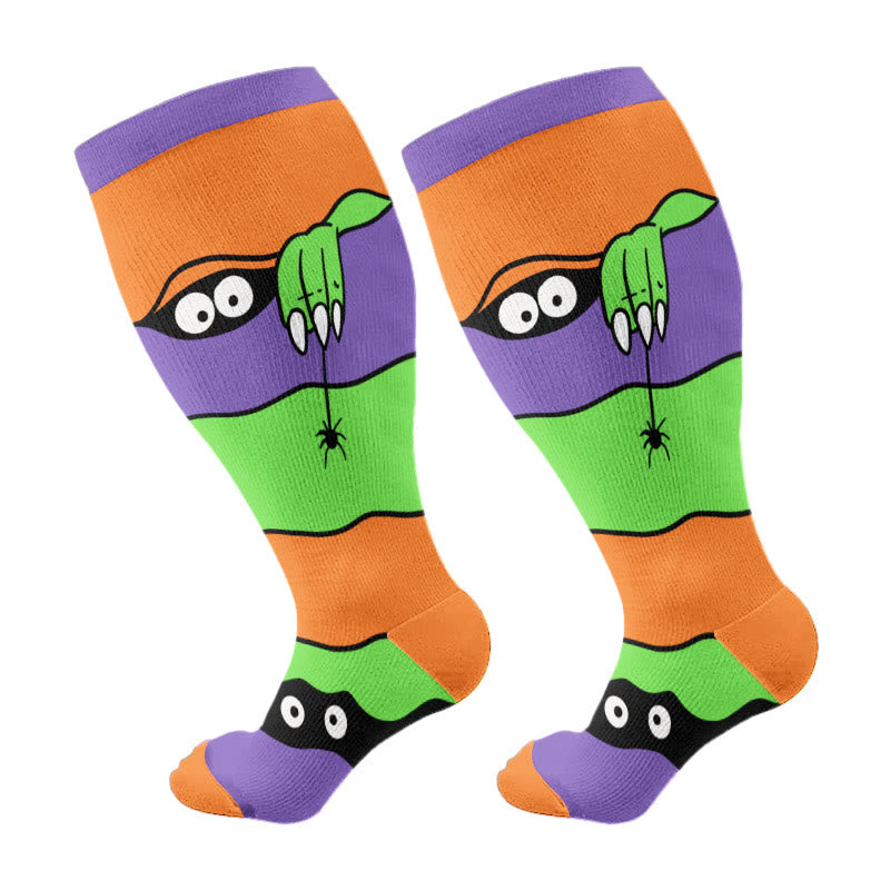 Chaussettes de compression Halloween grande taille (3 paires) - Violet (1 paire) - 4XL - image 6