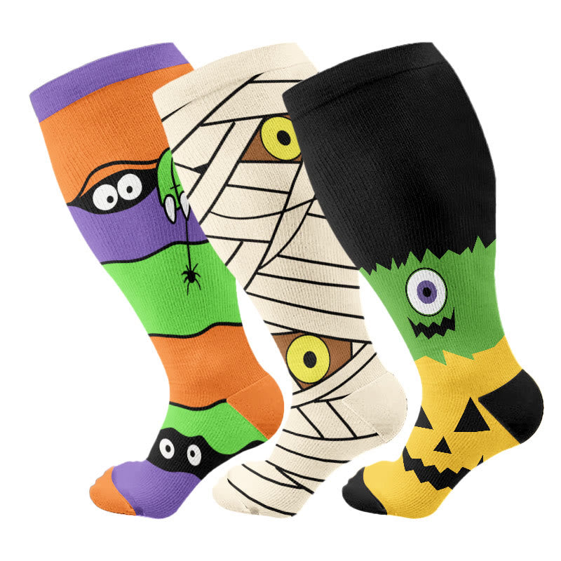 Chaussettes de compression Halloween grande taille (3 paires) - Multicolore - 4XL - image 2
