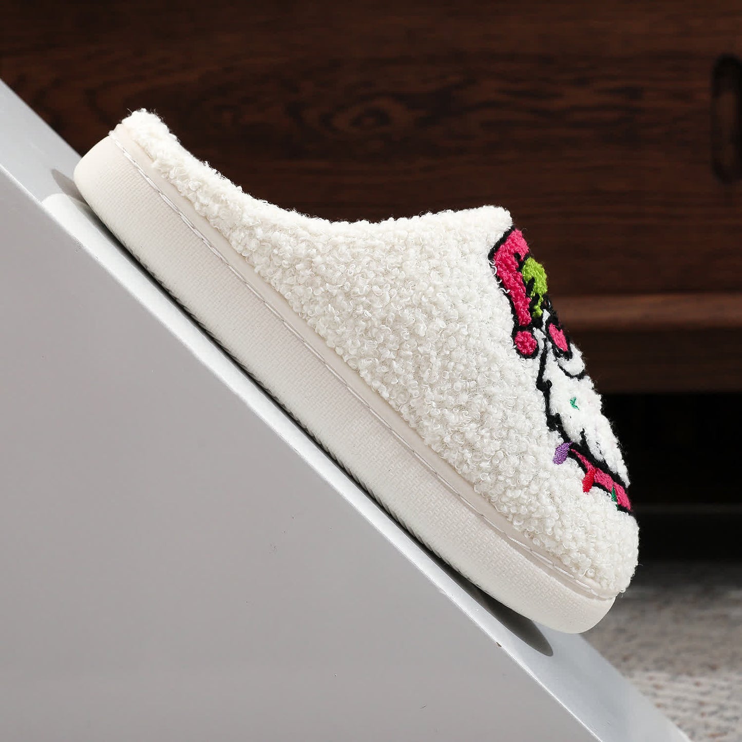 Chaussons de Noël grande taille à imprimé Père Noël - image 7