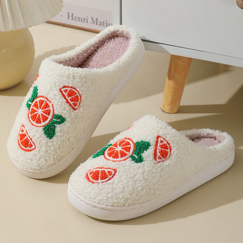 Chaussons imprimés orange grande taille - image 3