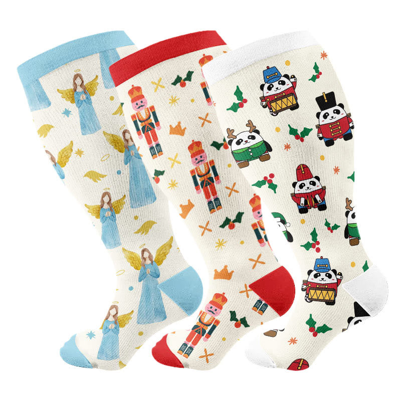 Chaussettes de compression Panda Angel grande taille (3 paires) - Multicolore - 4XL - image 2