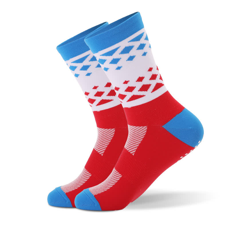 Chaussettes de compression à blocs de couleurs graphiques (6 paires) - Rouge - EU40-45 (US7-11) - image 3