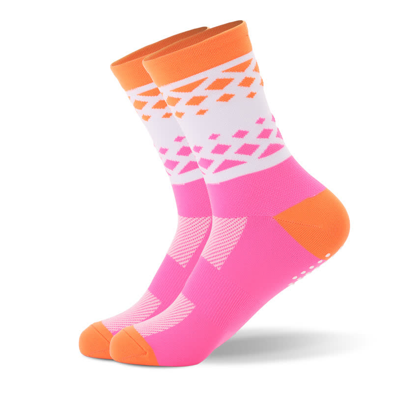 Chaussettes de compression à blocs de couleurs graphiques (6 paires) - Rose - EU40-45 (US7-11) - image 10