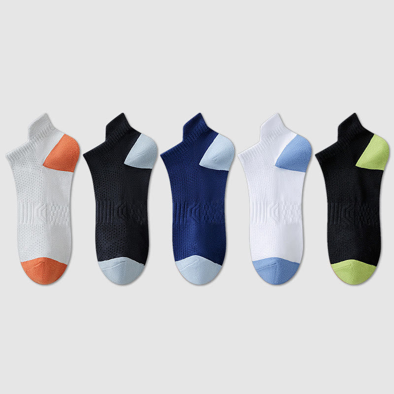 Chaussettes de compression respirantes en coton et maille anti-transpiration (5 paires) - Multicolore - EU40-44 (US7-10) - image 9