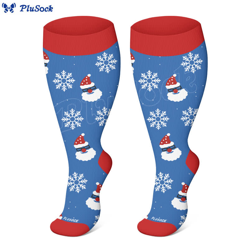 Chaussettes de compression Père Noël flocon de neige grande taille (3 paires) - image 2