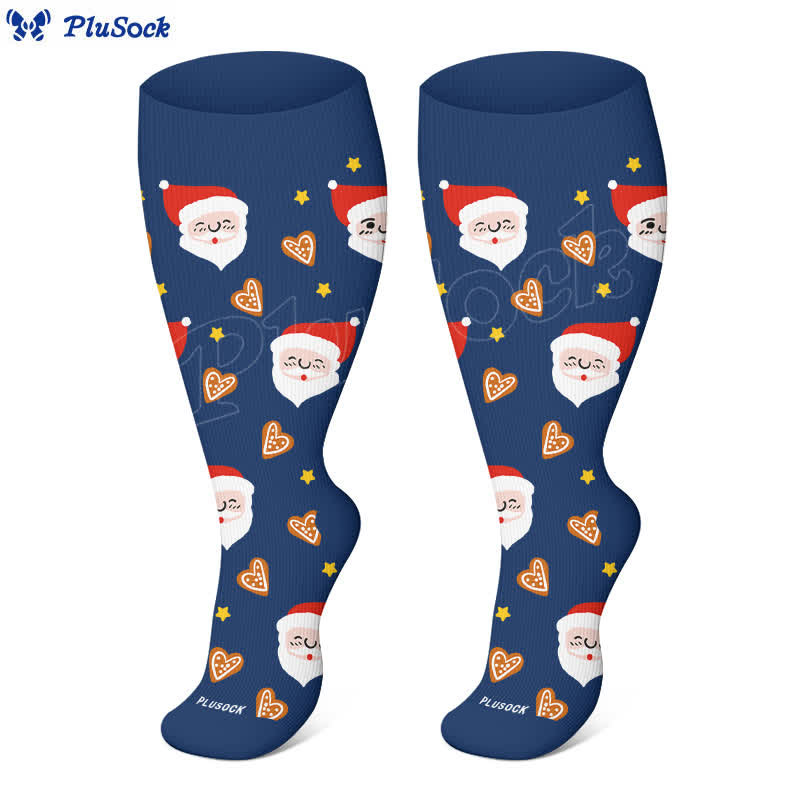 Chaussettes de compression Père Noël flocon de neige grande taille (3 paires) - image 4