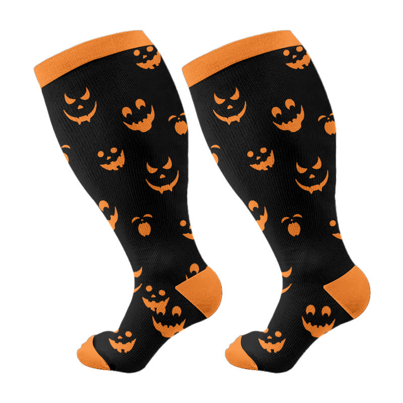 Chaussettes de compression grande taille motif chat à rayons X (3 paires) - Orange (1 paire) - 4XL - image 6