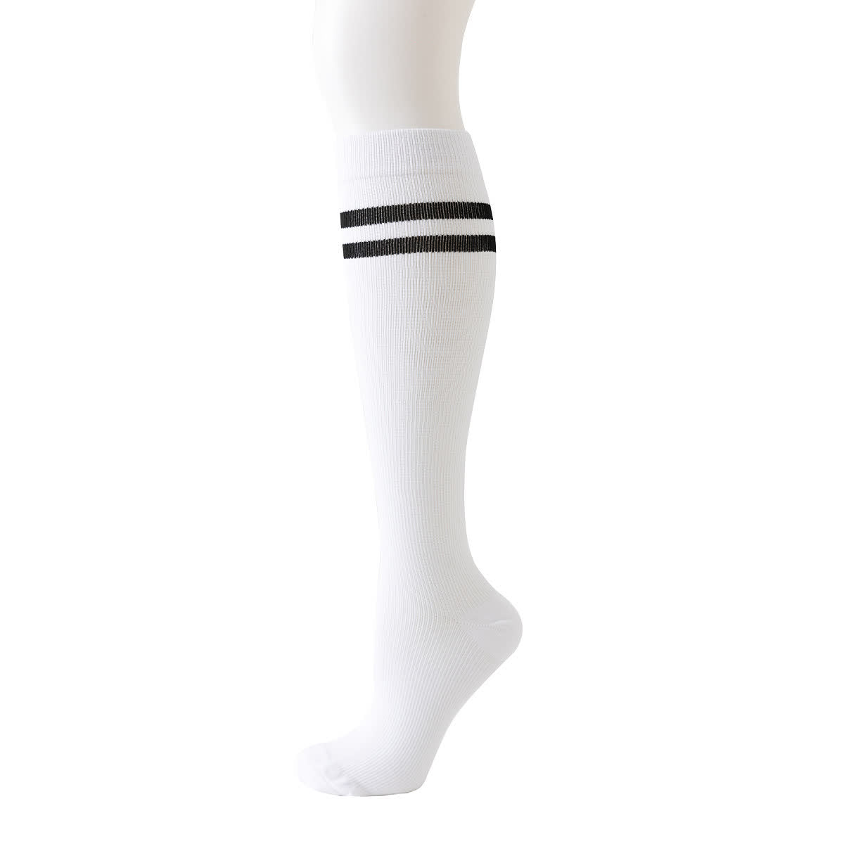 Chaussettes de compression hautes rayées (6 paires) - Blanc - L/XL - image 7