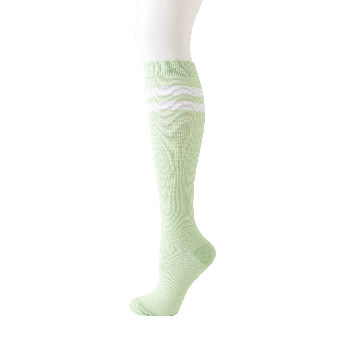 Chaussettes de compression hautes rayées (6 paires) - Vert - L/XL - image 4