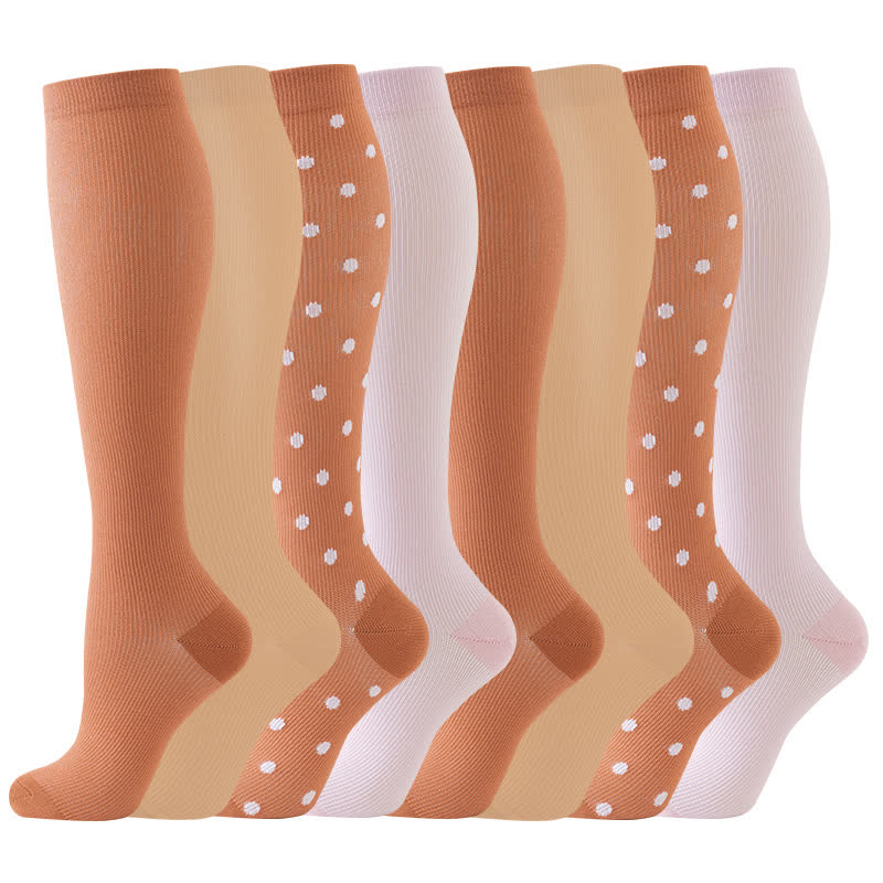 Chaussettes de compression à pois orange unies (6 paires) - Multicolore - S/M - image 0