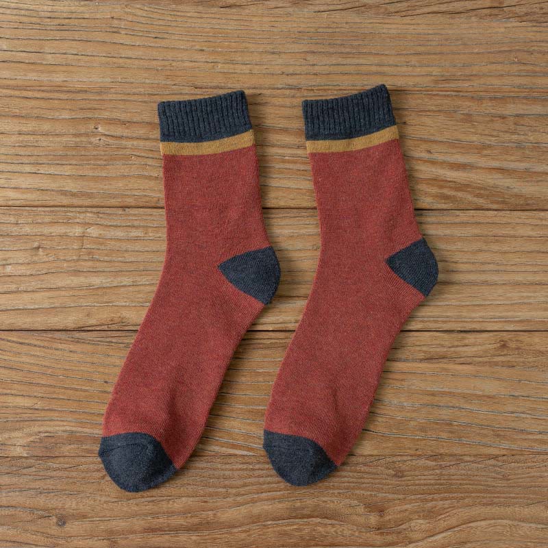 Chaussettes classiques tendance grande taille (7 paires) - Rouge - EU39-43(US6-9) - image 11
